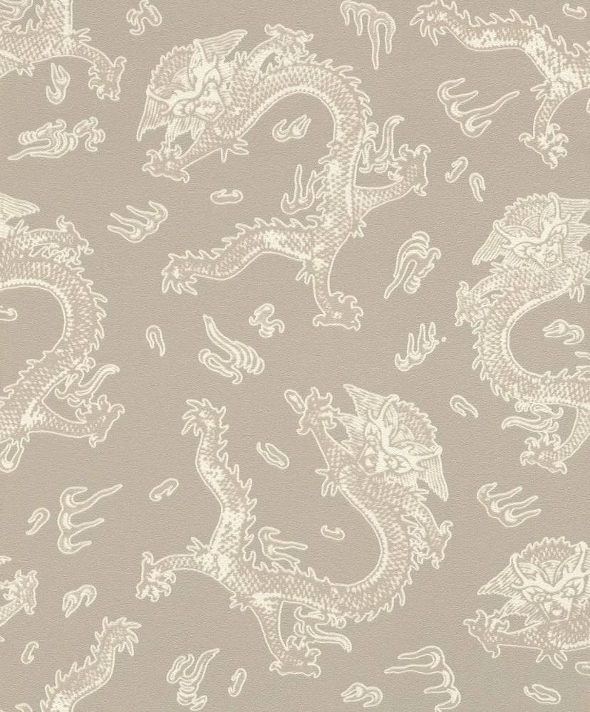 BARBARA Home Tapete China Drachen Taupe Weiß 527933 1 BARBARA Home Tapete China Drachen Taupe Weiß 527933