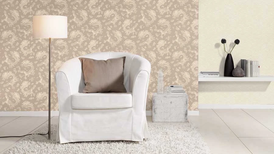 BARBARA Home Tapete China Drachen Taupe Weiß 527933 3 BARBARA Home Tapete China Drachen Taupe Weiß 527933 - Image 3