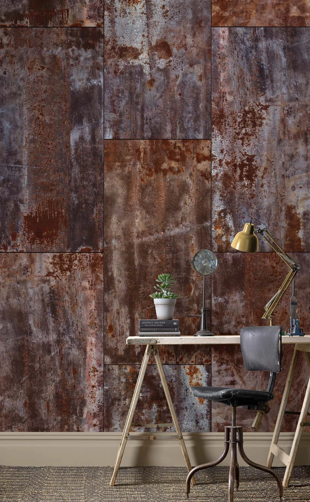 Rasch Fototapete Vlies 940909 Metall Platten Grau Braun 2 Rasch Fototapete Vlies 940909 Metall Platten Grau Braun - Image 2