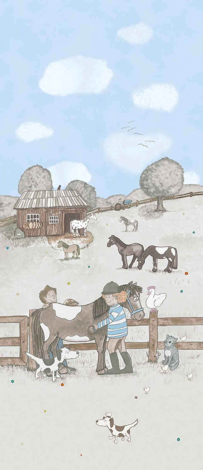 Kinder Wandbild Pferdewiese Grau Blau Jonas Kötz 46502 1 Kinder Wandbild Pferdewiese Grau Blau Jonas Kötz 46502