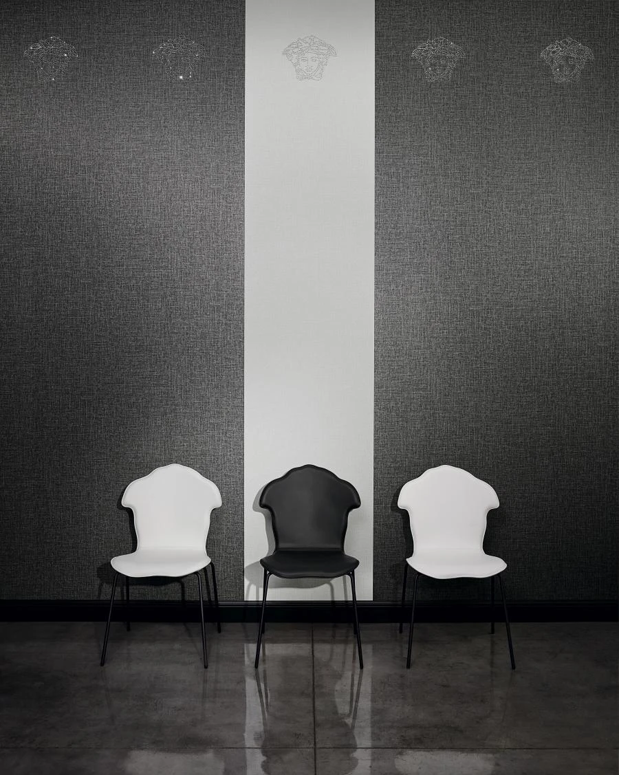 Versace Home Tapeten Panel Medusa Leinen Grau-weiß 32950-1 2 Versace Home Tapeten Panel Medusa Leinen Grau-weiß 32950-1 - Image 2