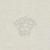 Versace Home Tapeten Panel Medusa Leinen Grau-weiß 32950-1