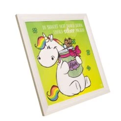 New Products -Bester Tapeten Laden Pummeleinhorn Wandbild Einhorn Bild Glitzer Glueck 50x50cm 182754 1