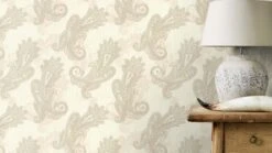 Vliestapete Rasch 746419 Ornamente Weiß Silber Metallic