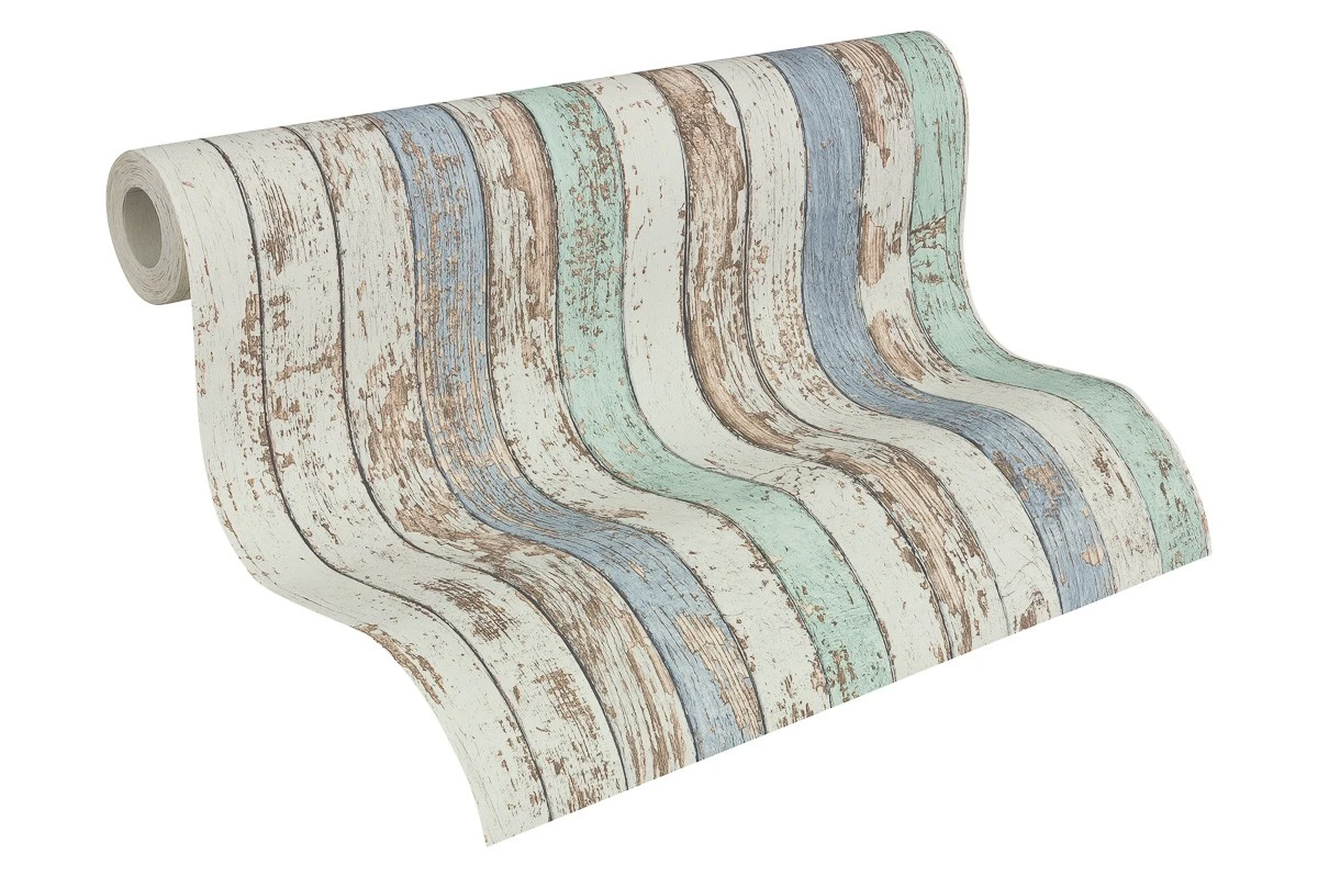 A.S. Creation Vlies Tapete Holzoptik Used Blau Weiß AS Creation 95914-1 1 A.S. Creation Vlies Tapete Holzoptik Used Blau Weiß AS Creation 95914-1