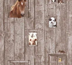 A.S. Creation Tapete Kinder Pferd Hund Schaf Braun Beige 35842-2