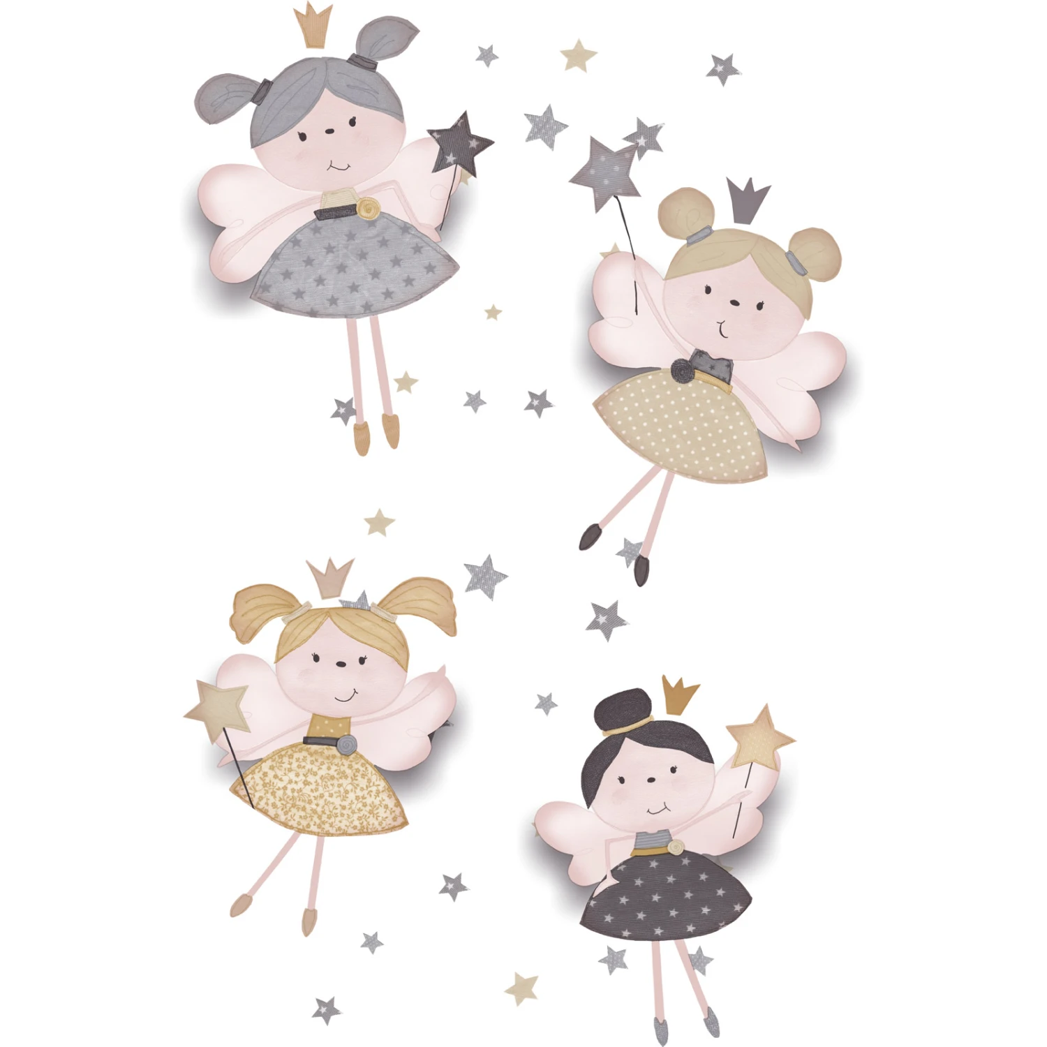 Tapete Kinder Sterne Feen Weiß Grau Glitzer 005405 1 Tapete Kinder Sterne Feen Weiß Grau Glitzer 005405