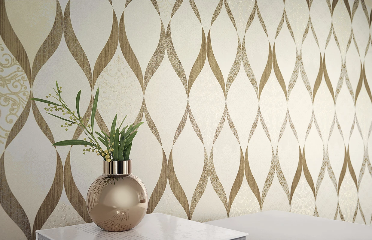 Tapete Kretschmer Deluxe Ornament Glasperlen Gold 41006-20 3 Tapete Kretschmer Deluxe Ornament Glasperlen Gold 41006-20 - Image 3