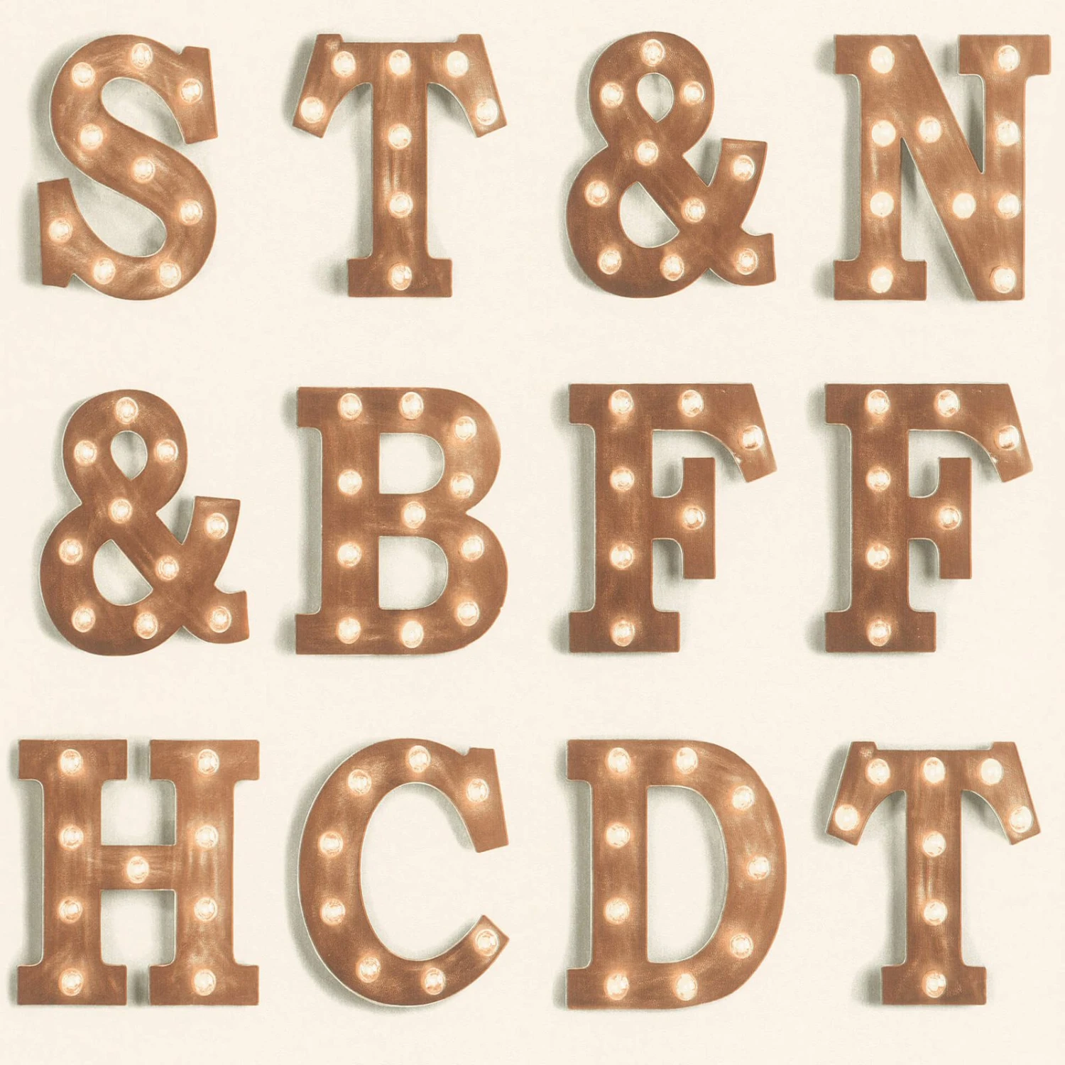 Tapete World Wide Walls Vintage Buchstaben Creme 138850