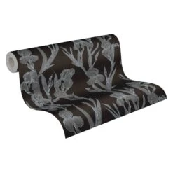 A.S. Creation Tapete Vlies 37526-2 Floral Schwarz Grau