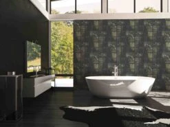 A.S. Creation Tapete Vlies 37740-3 Gitter Floral Schwarz Grün -Bester Tapeten Laden Tapete Vlies 37740 3 Gitter Floral schwarz gruen 63205775 1