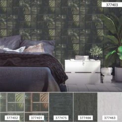 A.S. Creation Tapete Vlies 37740-3 Gitter Floral Schwarz Grün -Bester Tapeten Laden Tapete Vlies 37740 3 Gitter Floral schwarz gruen 63205775 5