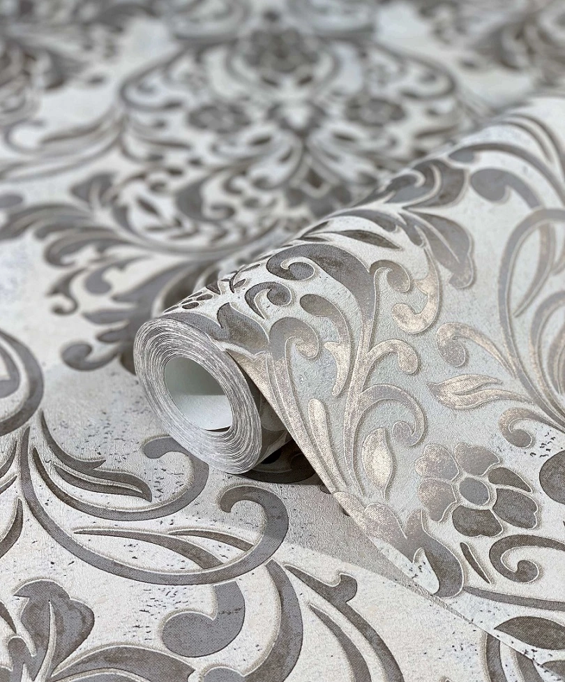 Tapete Vlies Barock Metallic Grau Kupfer 32603 1 Tapete Vlies Barock Metallic Grau Kupfer 32603