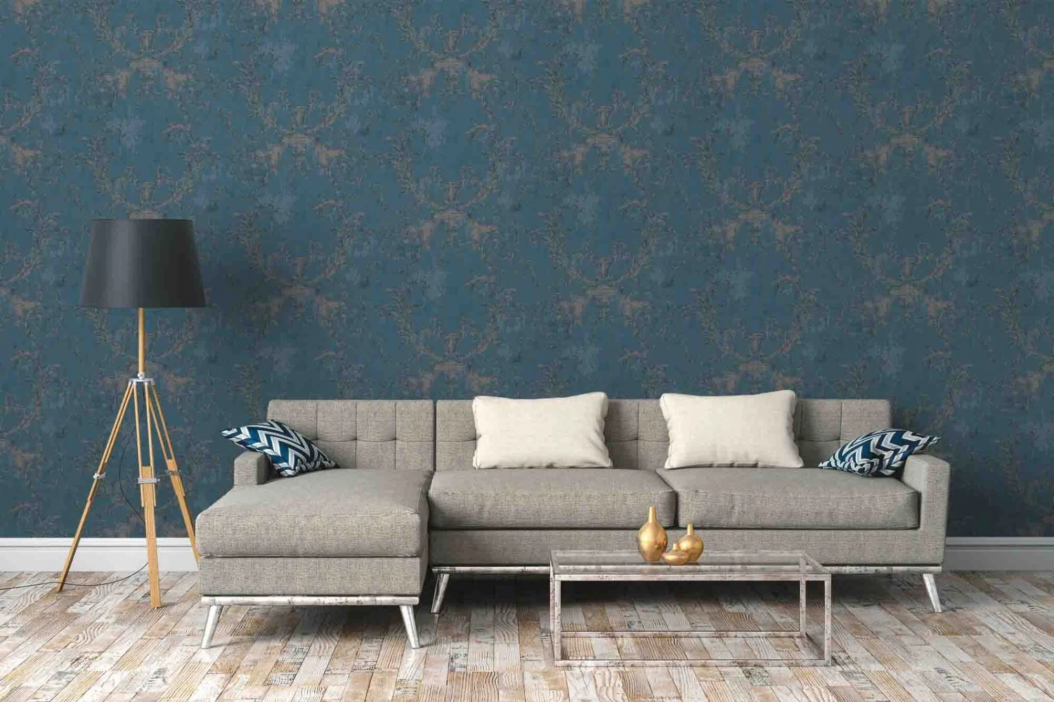 A.S. Creation Tapete Vlies Barock-Design Blau Silber 37648-5 5 A.S. Creation Tapete Vlies Barock-Design Blau Silber 37648-5 - Image 5