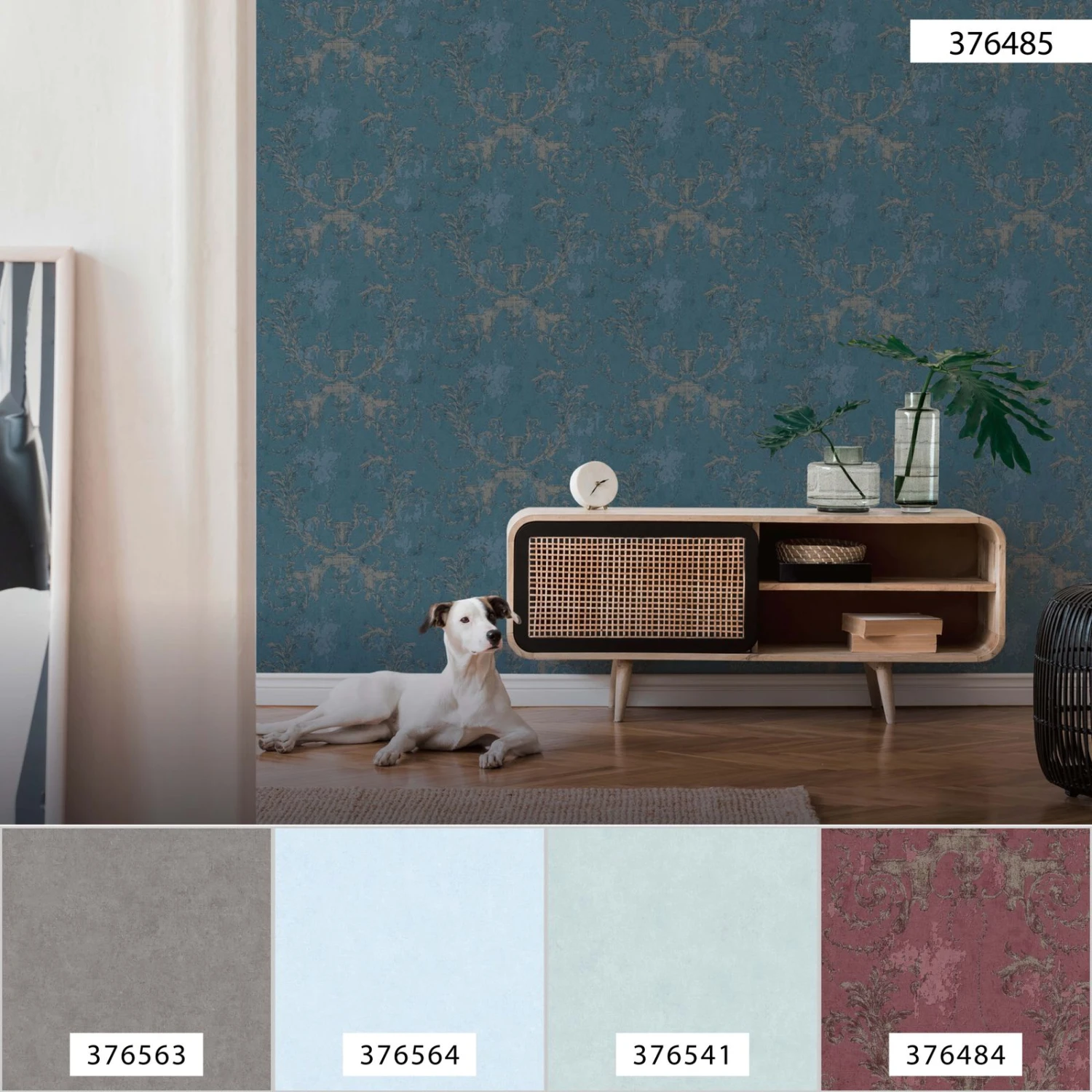 A.S. Creation Tapete Vlies Barock-Design Blau Silber 37648-5 7 A.S. Creation Tapete Vlies Barock-Design Blau Silber 37648-5 - Image 7