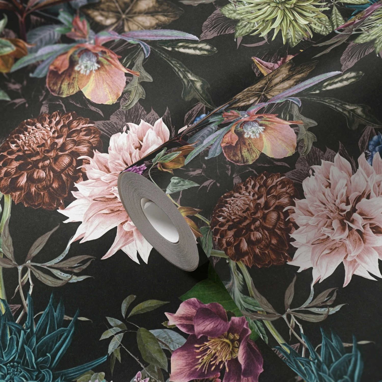 A.S. Creation Tapete Vlies Floral Muster Blumen Schwarz Bunt 38175-7 2 A.S. Creation Tapete Vlies Floral Muster Blumen Schwarz Bunt 38175-7 - Image 2