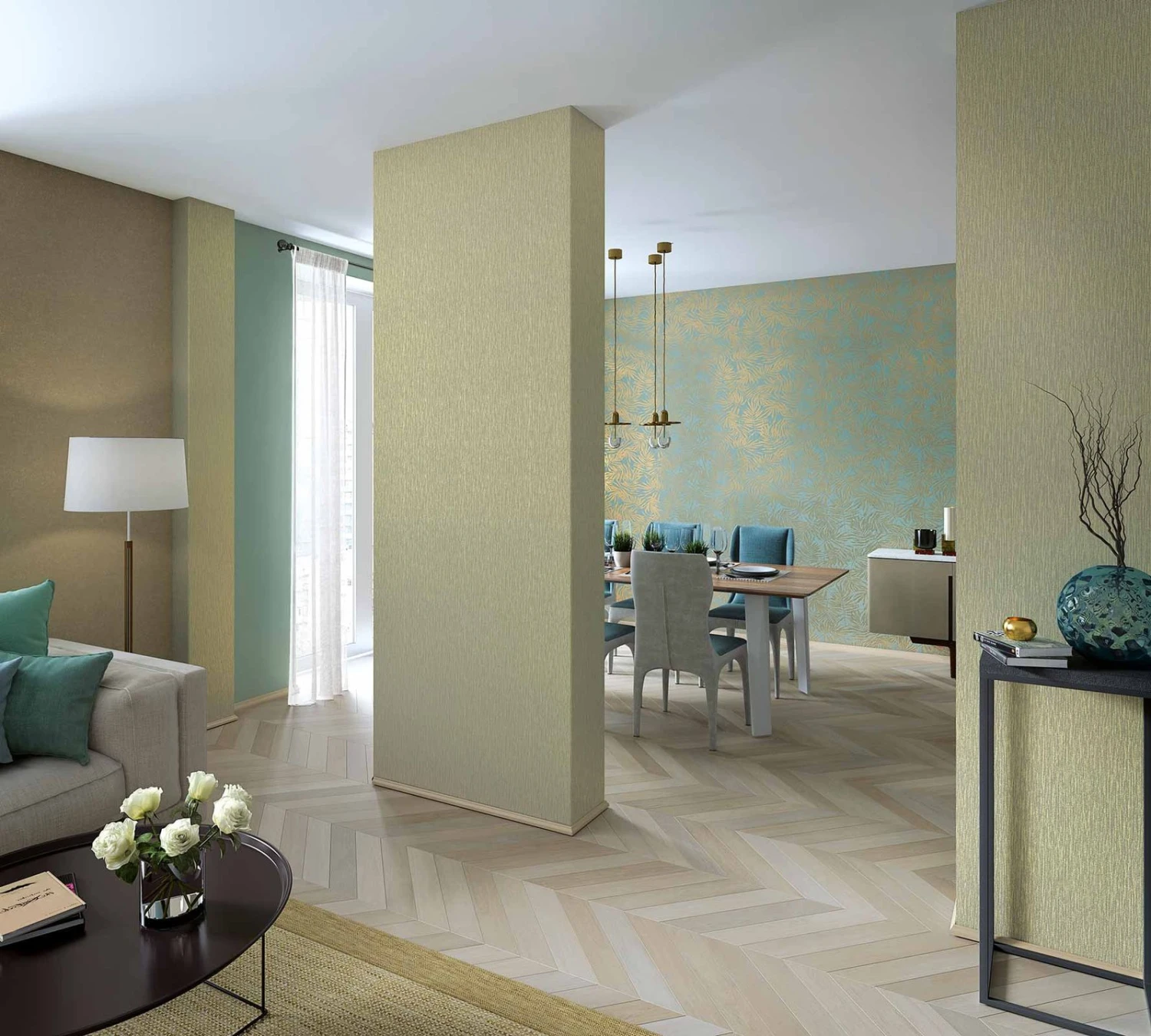 Tapete Vlies Uni Blau 31347 2 Tapete Vlies Uni Blau 31347 - Image 2