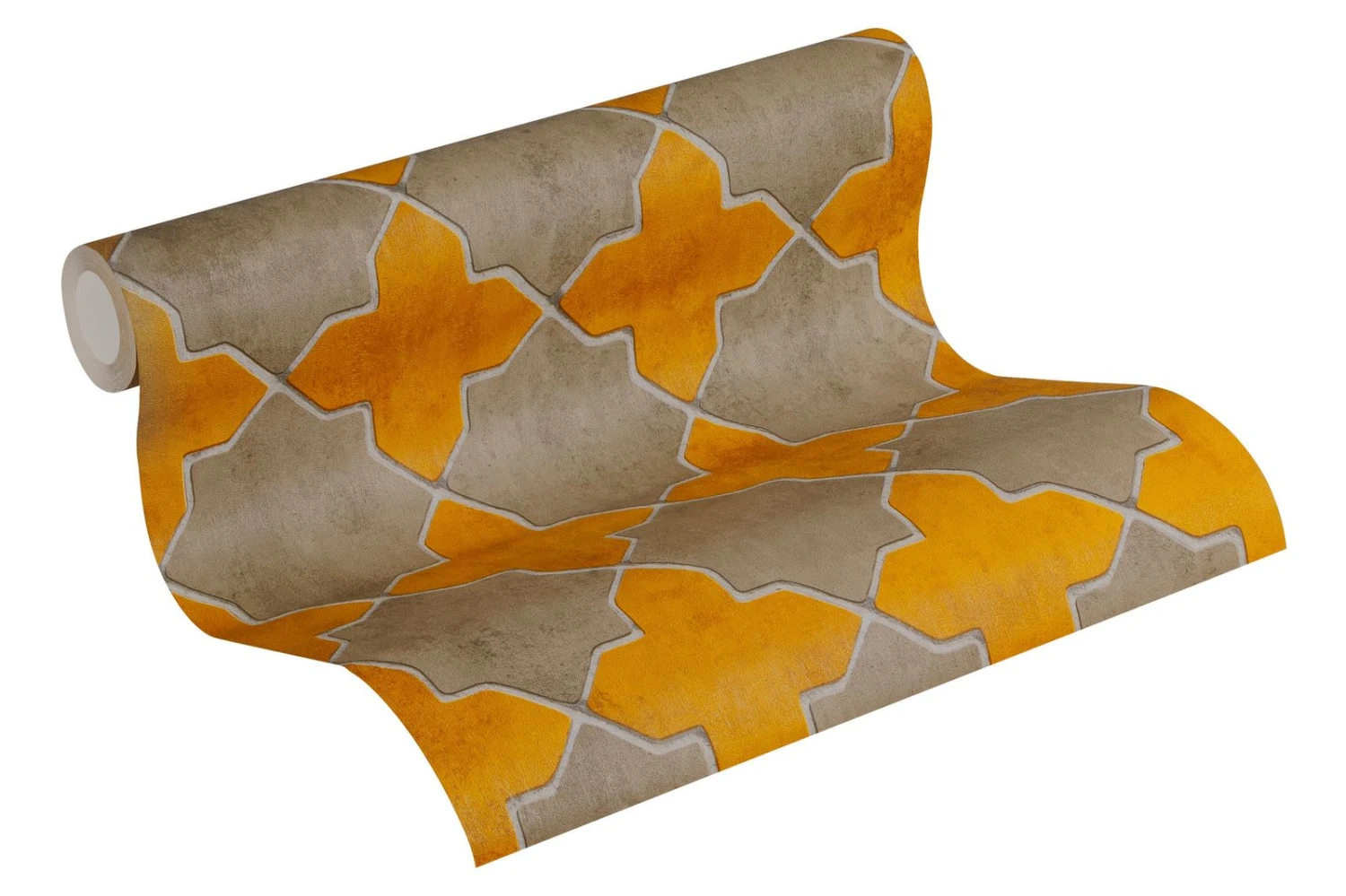 Tapete Vlies New Walls Fliesen Gelb Taupe 37421-2 1 Tapete Vlies New Walls Fliesen Gelb Taupe 37421-2