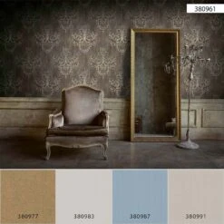 Tapete Vlies Ornamente Barock Braun Blau Weiss 38096-1 -Bester Tapeten Laden Tapete Vlies Ornamente Barock braun blau weiss 38096 1 63209837 2