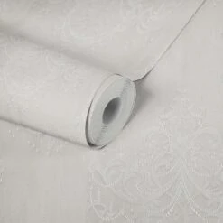 Tapete Vlies Ornamente Barock Greige Silber 38096-2