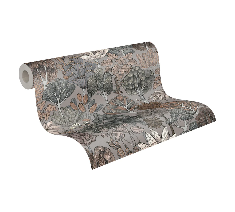 Tapete Vlies Palmen Floral Grau Beige Weiß 37757-4 1 Tapete Vlies Palmen Floral Grau Beige Weiß 37757-4