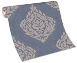 Tapete Vlies 10060-44 Ornamente Barock Blau Beige
