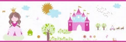 A.S. Creation Tapeten Borte Prinzessin Schloss Weiß Pink Metallic 35853-2