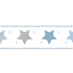 Tapetenborte Bordüre Sterne Weiß Blau 330495