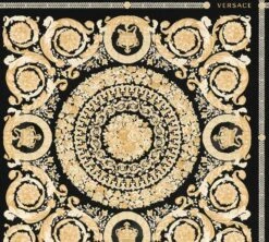 Versace Home Tapete Kacheln Schwarz Gold Metallic 370553