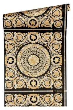 Versace Home Tapete Kacheln Schwarz Gold Metallic 370553 -Bester Tapeten Laden Versace Home IV Vinyltapete Kacheln schwarz gold Metallic 370553 63200296 3