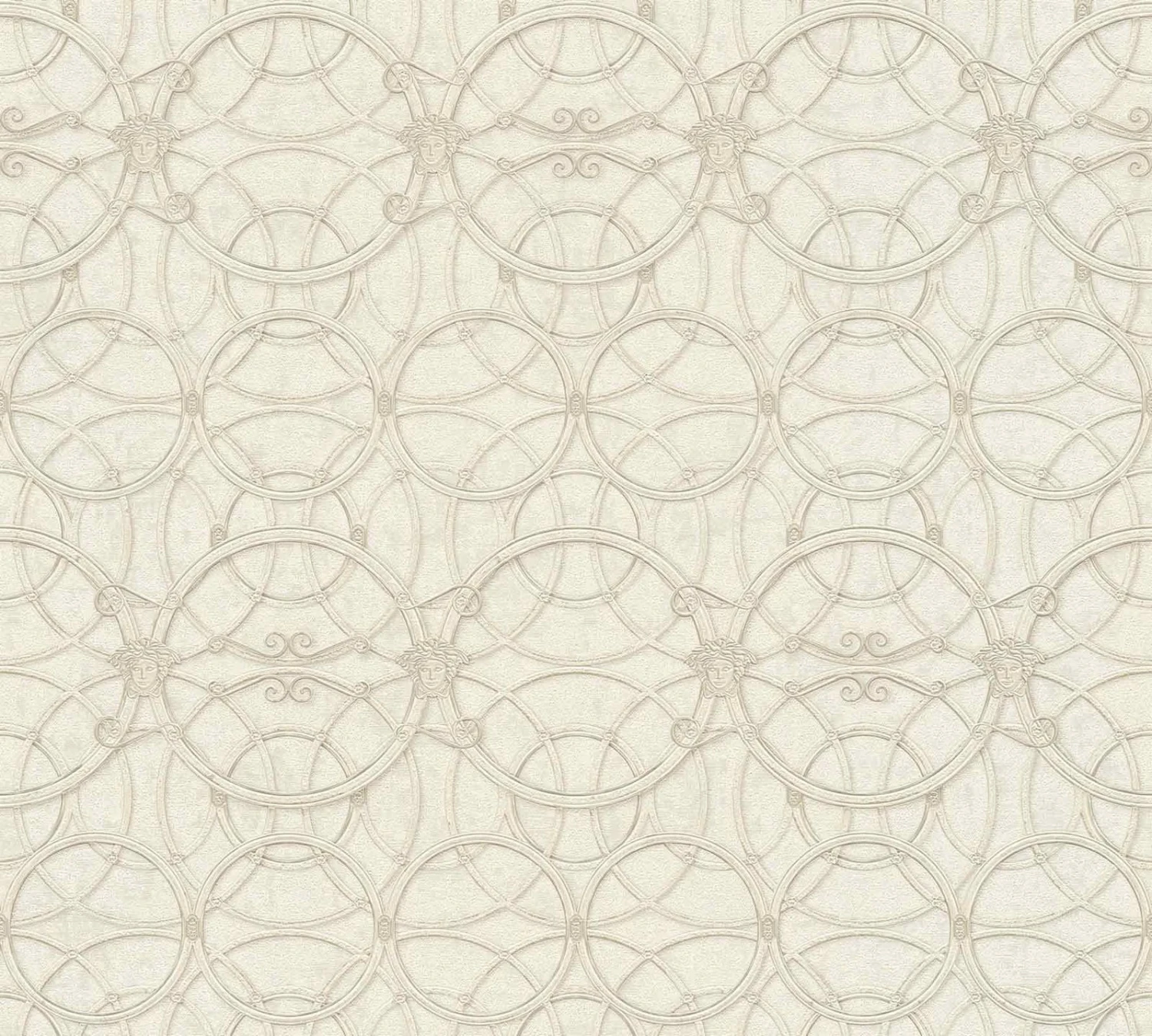Versace Home Tapete Medusa Creme Weiß Metallic 370493 1 Versace Home Tapete Medusa Creme Weiß Metallic 370493