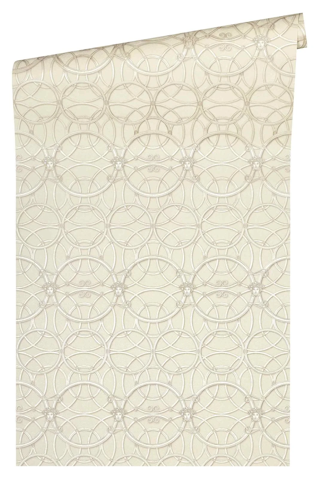 Versace Home Tapete Medusa Creme Weiß Metallic 370493 3 Versace Home Tapete Medusa Creme Weiß Metallic 370493 - Image 3