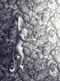 Vlies-Tapete Blätter Affen Weiß Grau Livingwalls 36625-2 -Bester Tapeten Laden Vlies Tapete Blaetter Affen weiss grau AS Creati 2