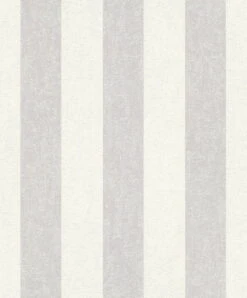 Vlies Tapete Rasch Streifen Grau Weiß 402919