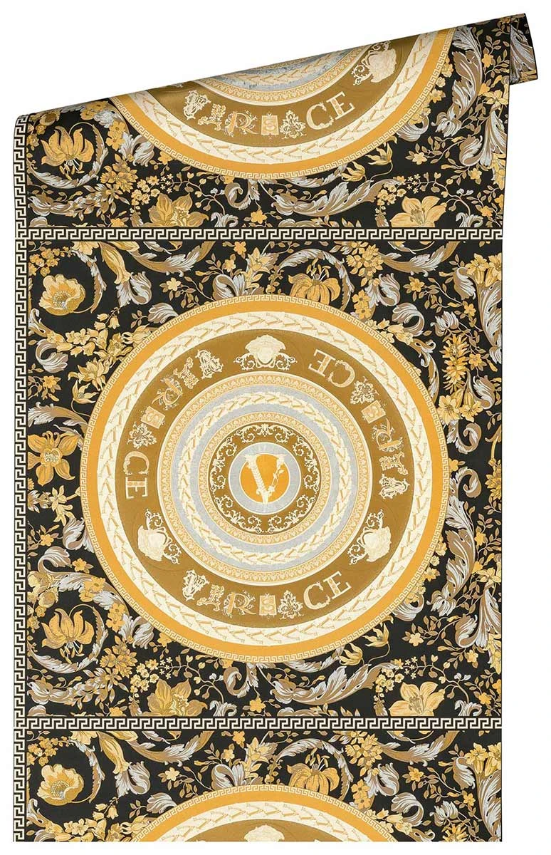 Versace Vliestapete 38705-5 Floral Medusa Schwarz Gold 5 Versace Vliestapete 38705-5 Floral Medusa Schwarz Gold - Image 5
