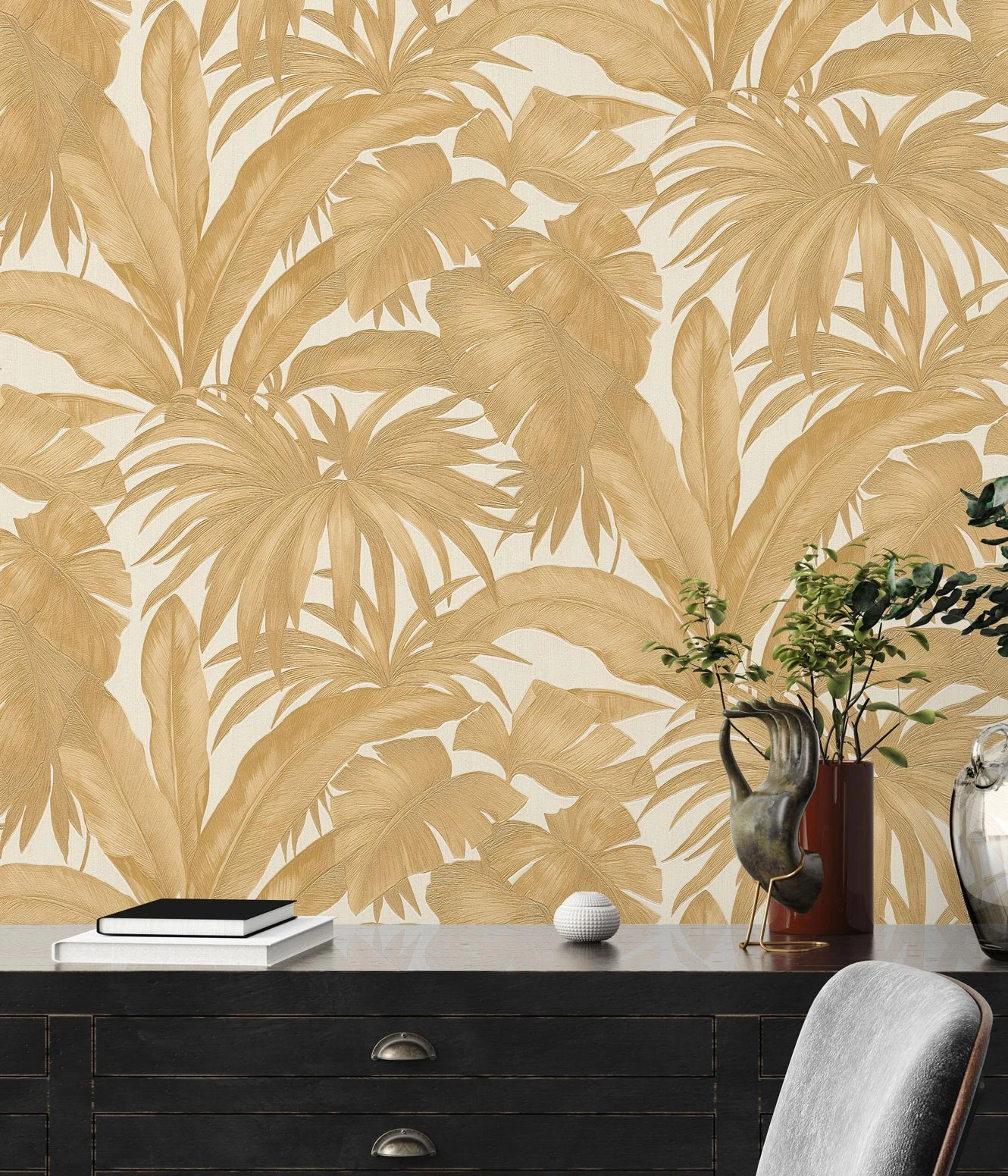 A.S. Creation Vliestapete Blätter Creme Gold Versace 96240-4 2 A.S. Creation Vliestapete Blätter Creme Gold Versace 96240-4 - Image 2