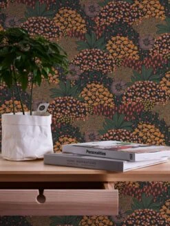 A.S. Creation Vliestapete 38740-3 AS Creation Schwarz Orange Floral -Bester Tapeten Laden Vliestapete Floral Schwarz Orange Nara 38740 3 AS Creation 63214149 4