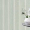 Vliestapete Rasch Weiß Grün Streifen 652123