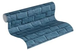 New Products -Bester Tapeten Laden Vliestapete Stein Mauer blau 36912 3 191312 2