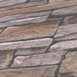 A.S. Creation Vliestapete Steinwand 3D-Optik Grau Braun 38813-3 Terra